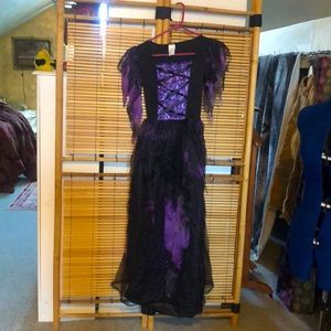 Witch haute couture dress; sparkling purple with tulle & lace.  Size 10 to 14